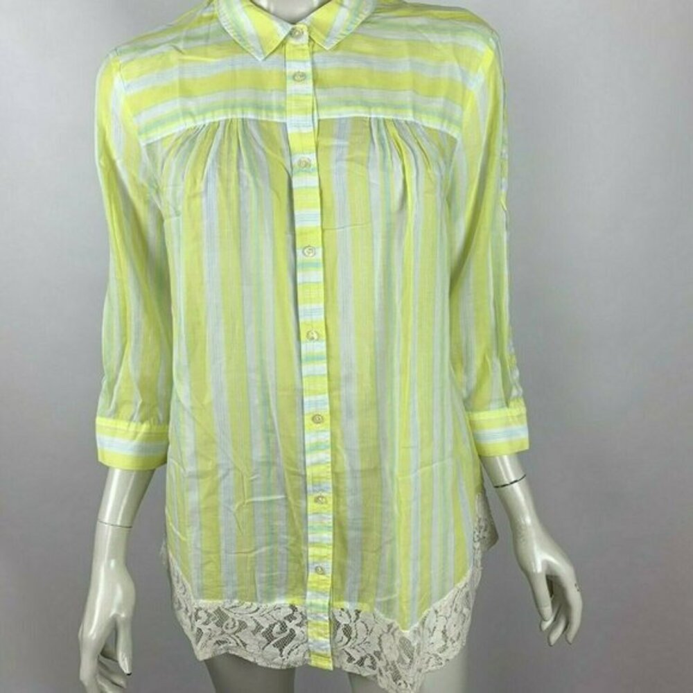 Anthropologie Edme Esyllte Lace‎ Blouse Top Striped